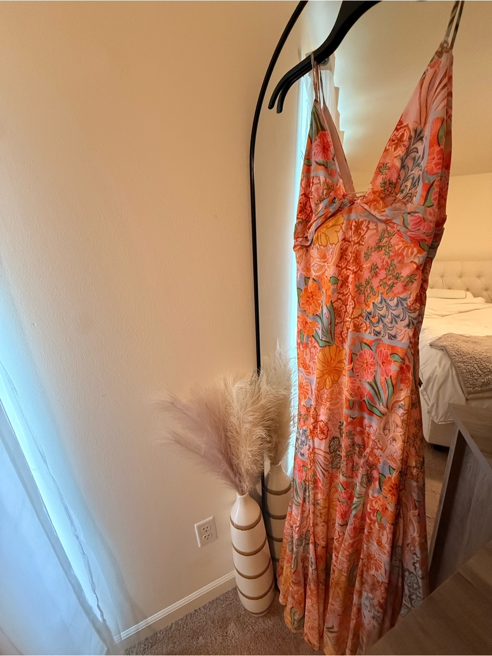 Dress Forum Peach & Orange Floral Twist-Front Maxi Dress - Picture 5 of 8